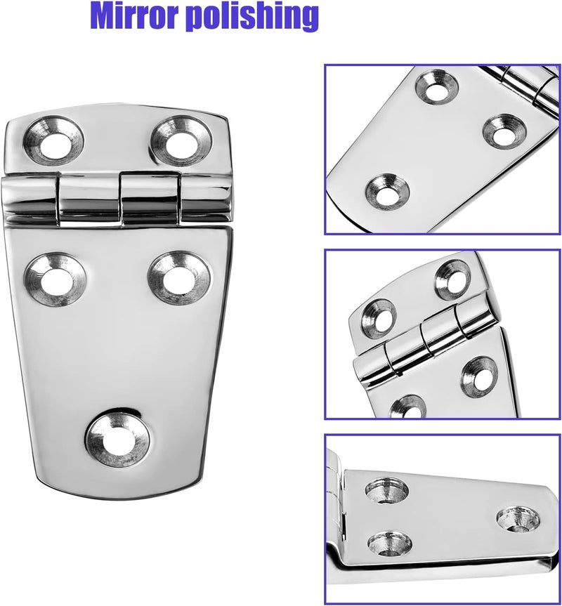 ODYSUNRAL Marine Boat Hatch Hinges Stainless Steel, 3 inch x 1.5 inch(76 x 38mm) 5 Holes, No Noise, Heavy Duty 316 Stainless Steel with Screws (2 PCS) - Image 5